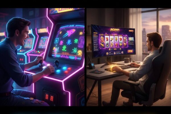 Perbandingan Arcade Games dan Slot Online, pemain menikmati keduanya melalui Dewiku88 Alternatif