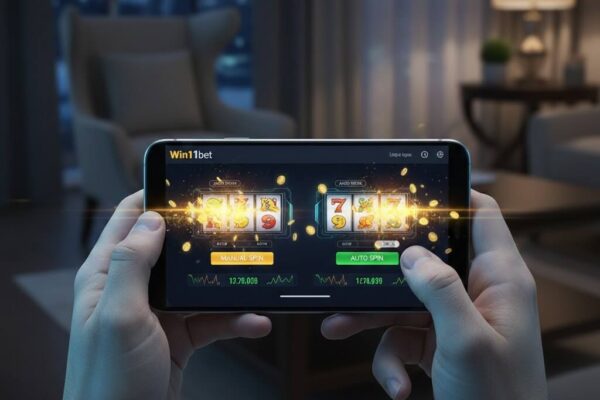 Pemain login Win11bet membandingkan spin manual dan auto spin di slot untuk peluang jackpot maksimal